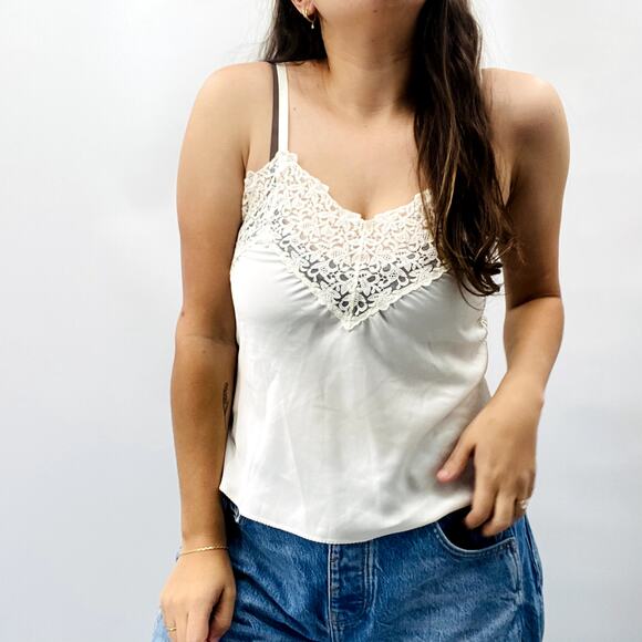 Vintage Wacoal M Ivory Satin Lace Cami - Picture 6 of 6